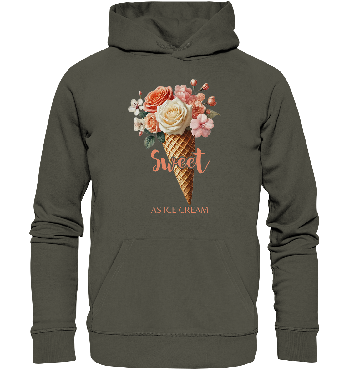 Sweet as Ice Cream - Peach - Organic Basic Hoodie