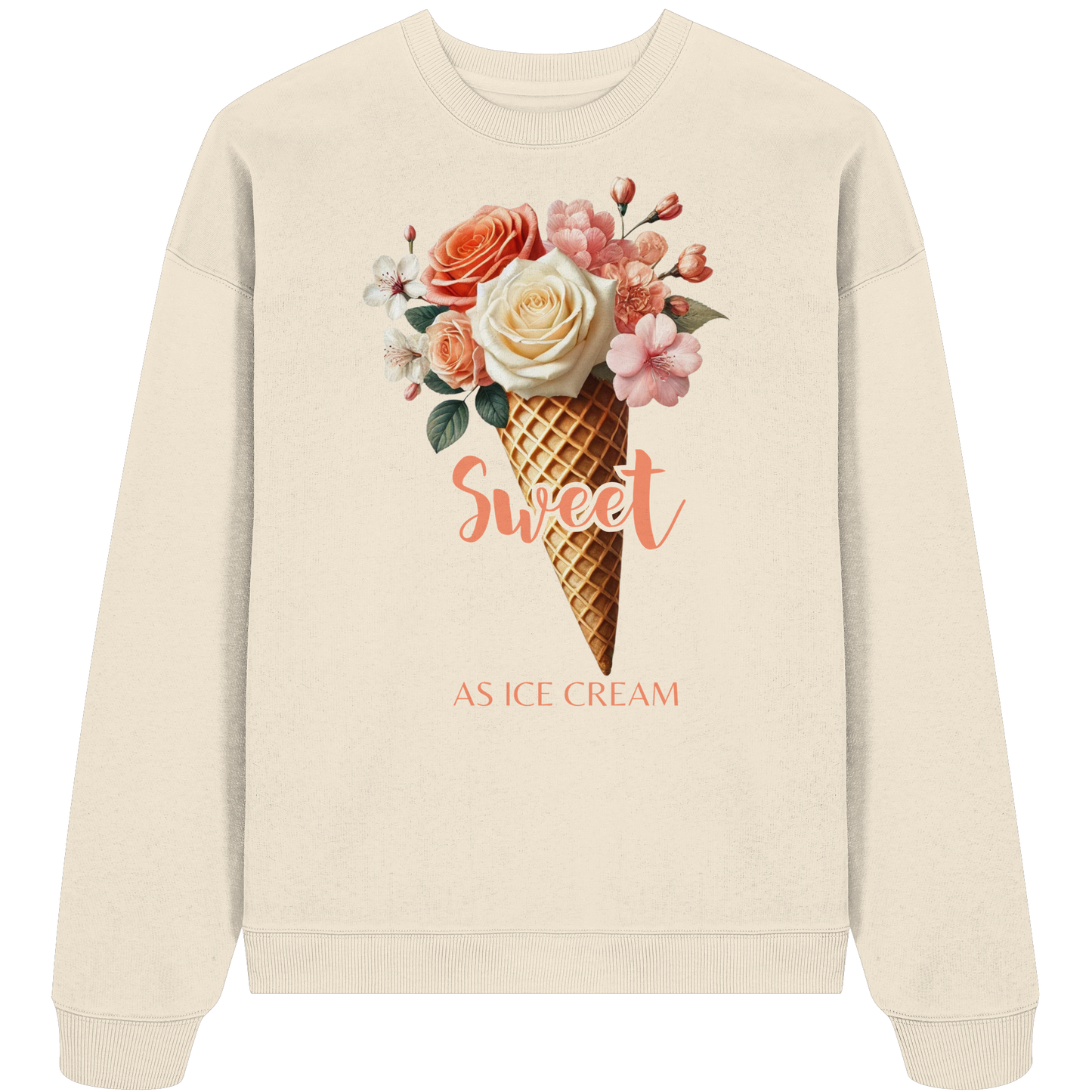 Sweet as Ice Cream - Peach - Organic Oversize Sweatshirt