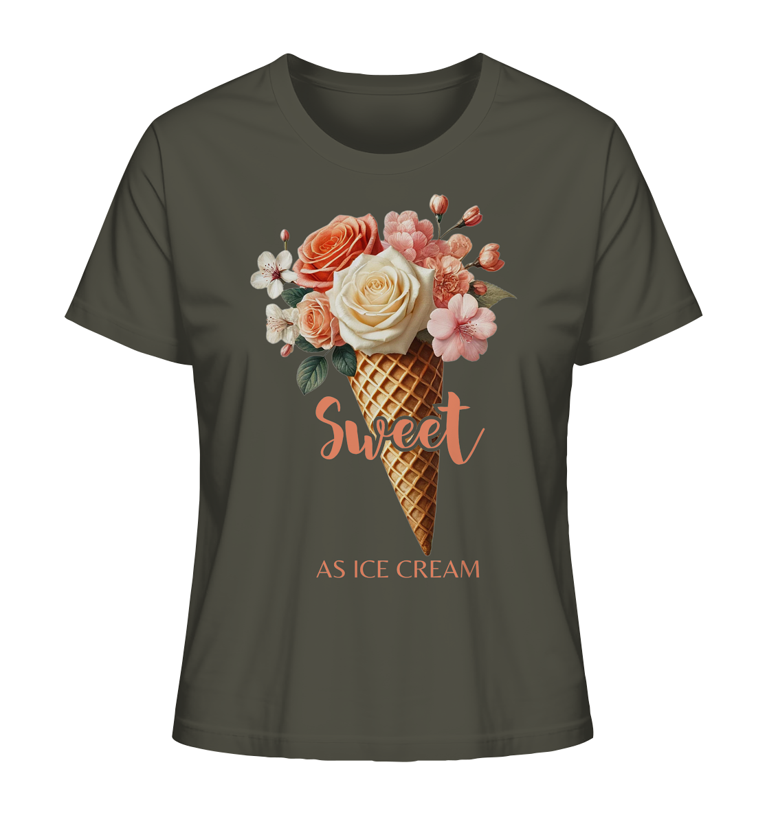 Sweet as Ice Cream - Peach - Ladies Organic Shirt
