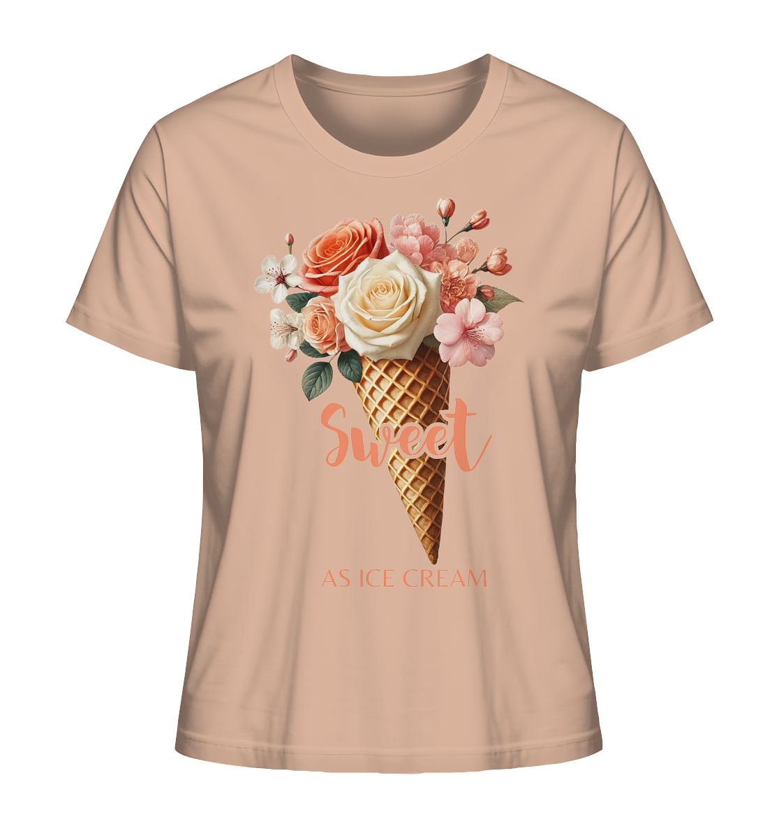Sweet as Ice Cream - Peach - Ladies Organic Shirt
