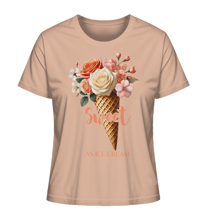Sweet as Ice Cream - Peach - Ladies Organic Shirt
