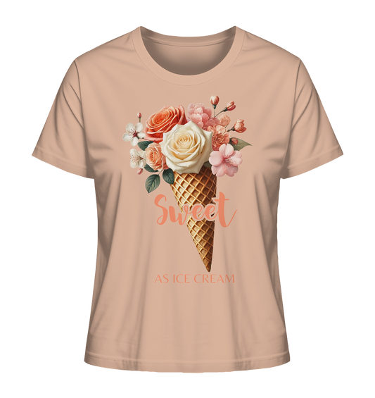 Sweet as Ice Cream - Peach - Ladies Organic Shirt