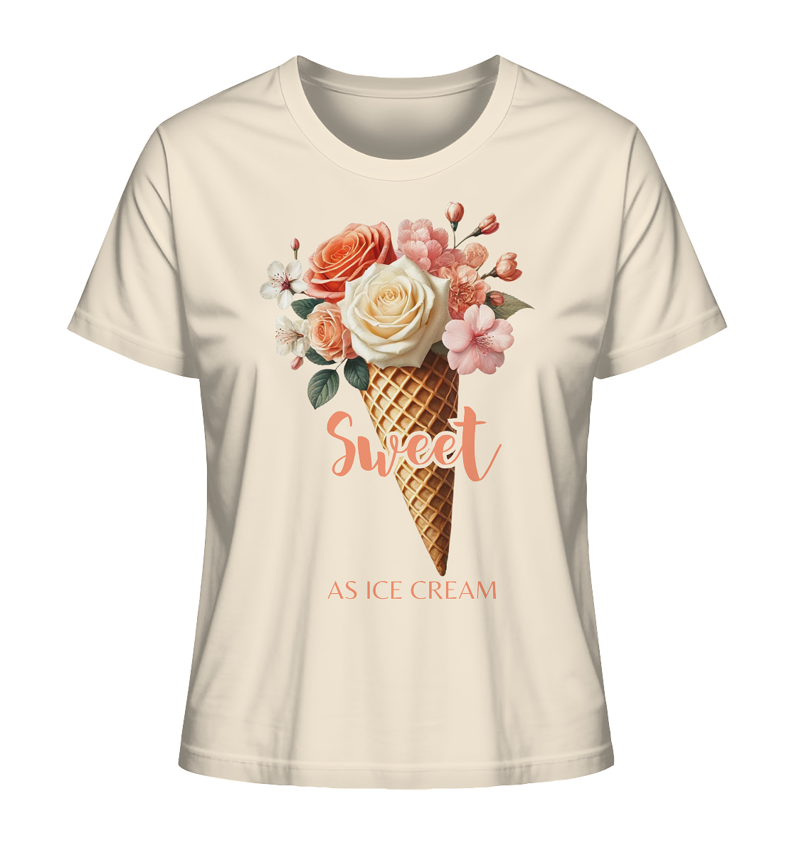 Sweet as Ice Cream - Peach - Ladies Organic Shirt