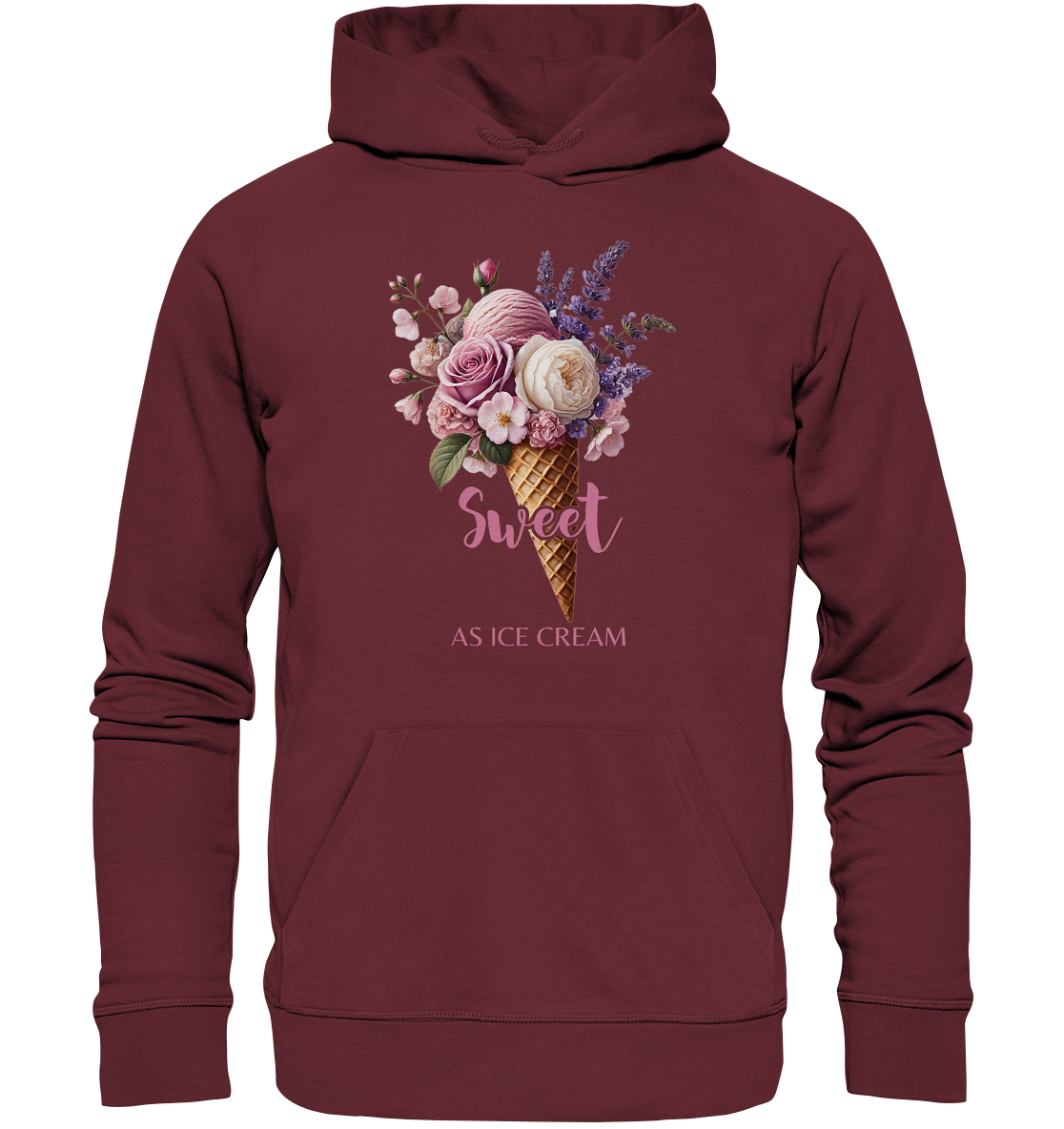 Sweet as Ice Cream - Plum - Organic Basic Hoodie