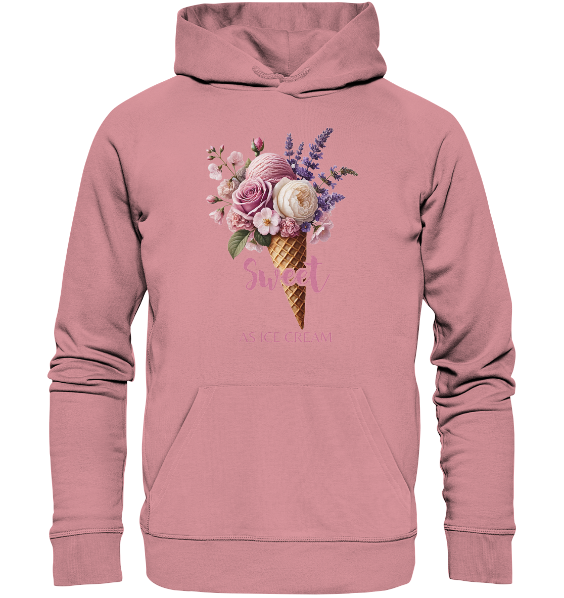Sweet as Ice Cream - Plum - Organic Basic Hoodie