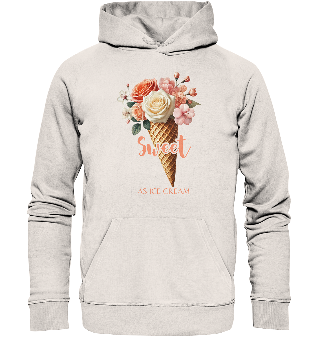 Sweet as Ice Cream - Peach - Organic Basic Hoodie