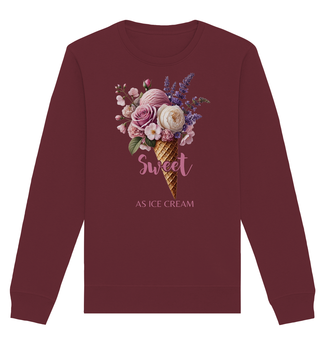 Sweet as Ice Cream - Plum - Organic Basic Unisex Sweatshirt