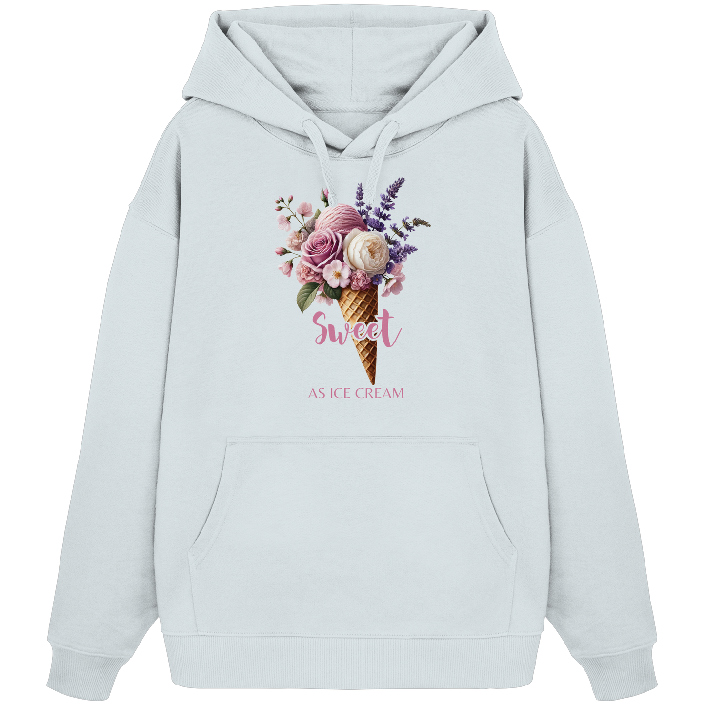 Sweet as Ice Cream - Plum - Organic Oversize Hoodie
