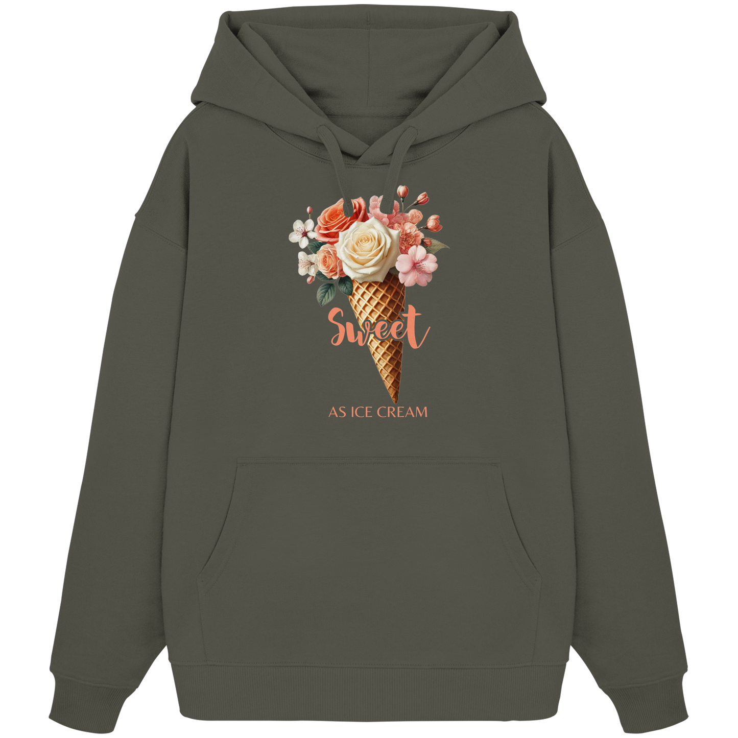Sweet as Ice Cream - Peach - Organic Oversize Hoodie