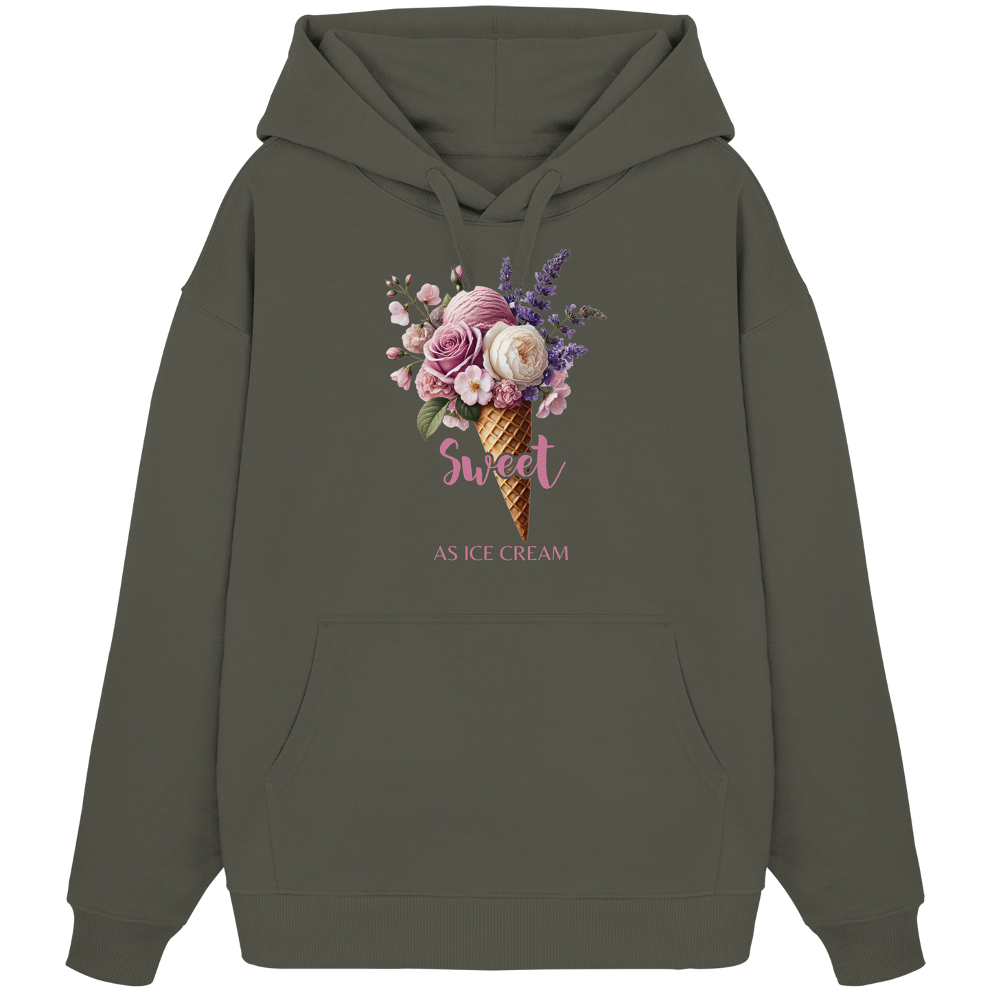 Sweet as Ice Cream - Plum - Organic Oversize Hoodie