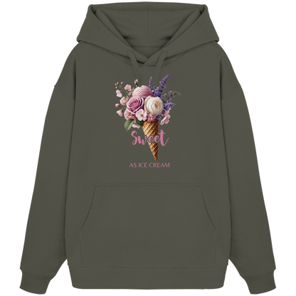 Sweet as Ice Cream - Plum - Organic Oversize Hoodie