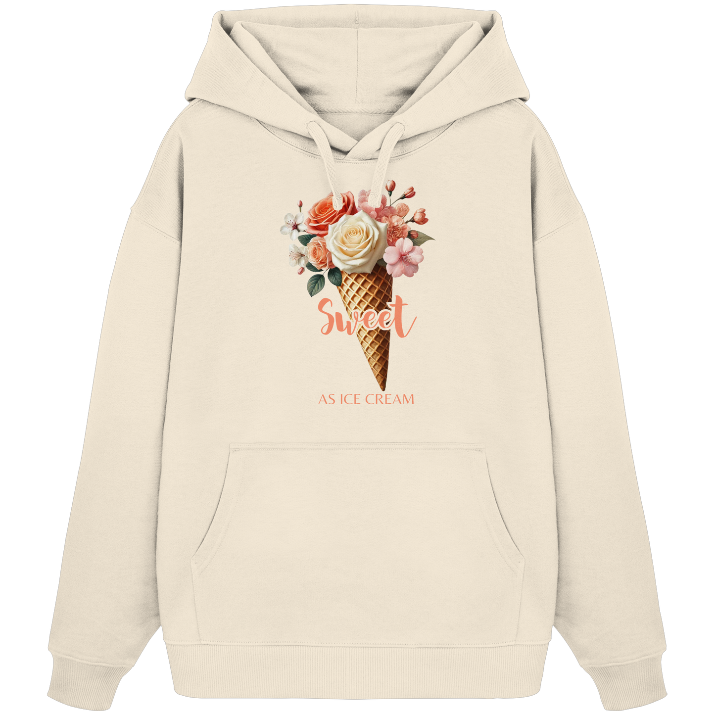 Sweet as Ice Cream - Peach - Organic Oversize Hoodie