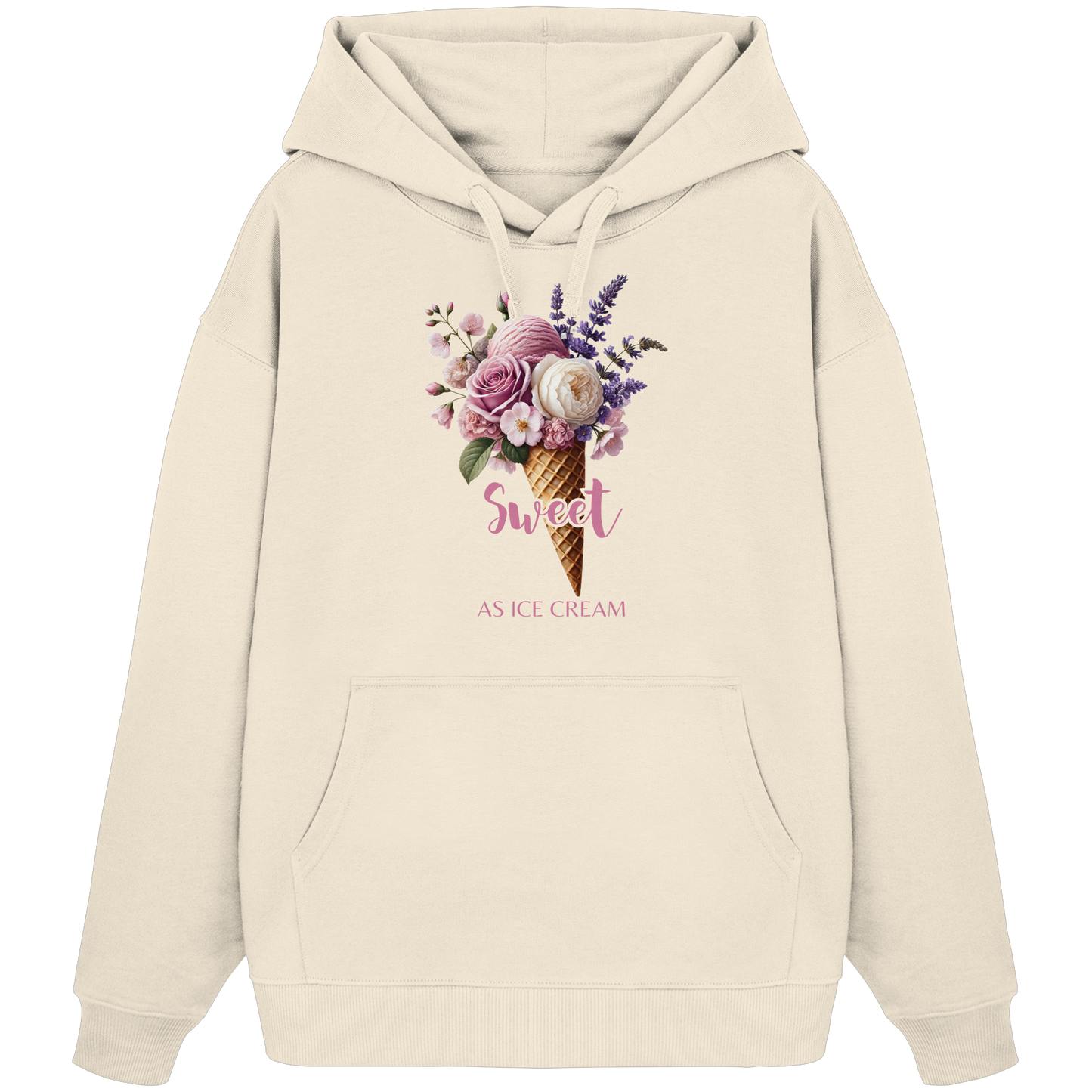 Sweet as Ice Cream - Plum - Organic Oversize Hoodie