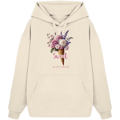 Sweet as Ice Cream - Plum - Organic Oversize Hoodie