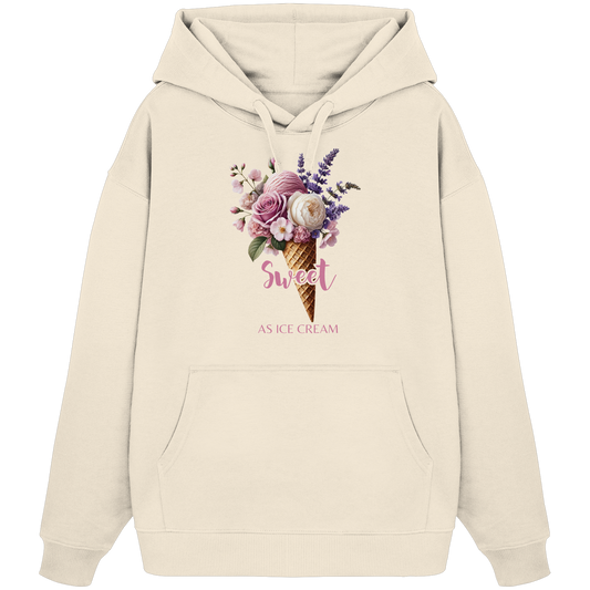 Sweet as Ice Cream - Plum - Organic Oversize Hoodie