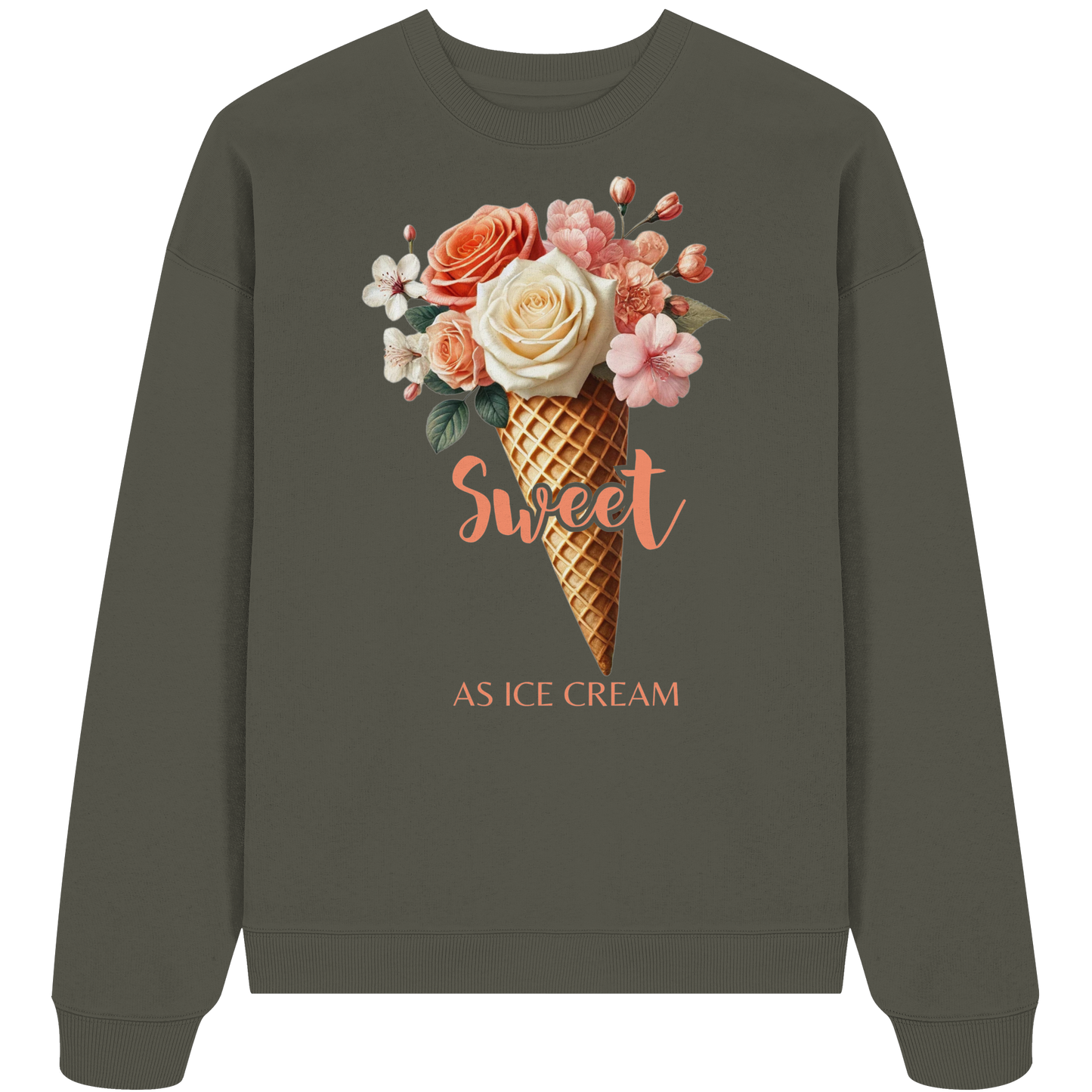 Sweet as Ice Cream - Peach - Organic Oversize Sweatshirt