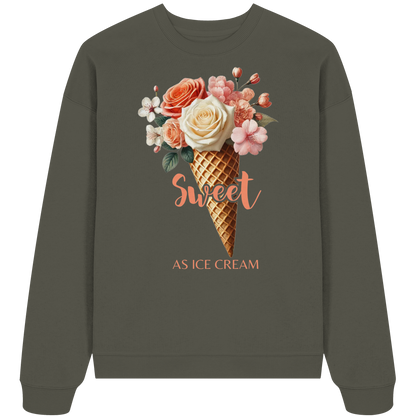 Sweet as Ice Cream - Peach - Organic Oversize Sweatshirt