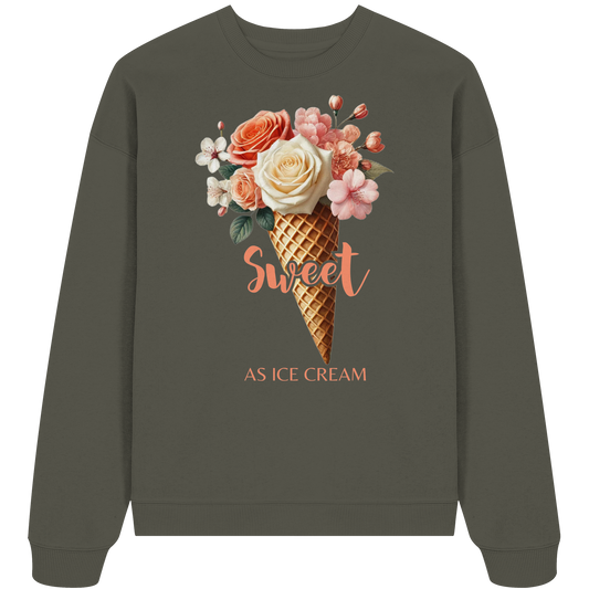 Sweet as Ice Cream - Peach - Organic Oversize Sweatshirt