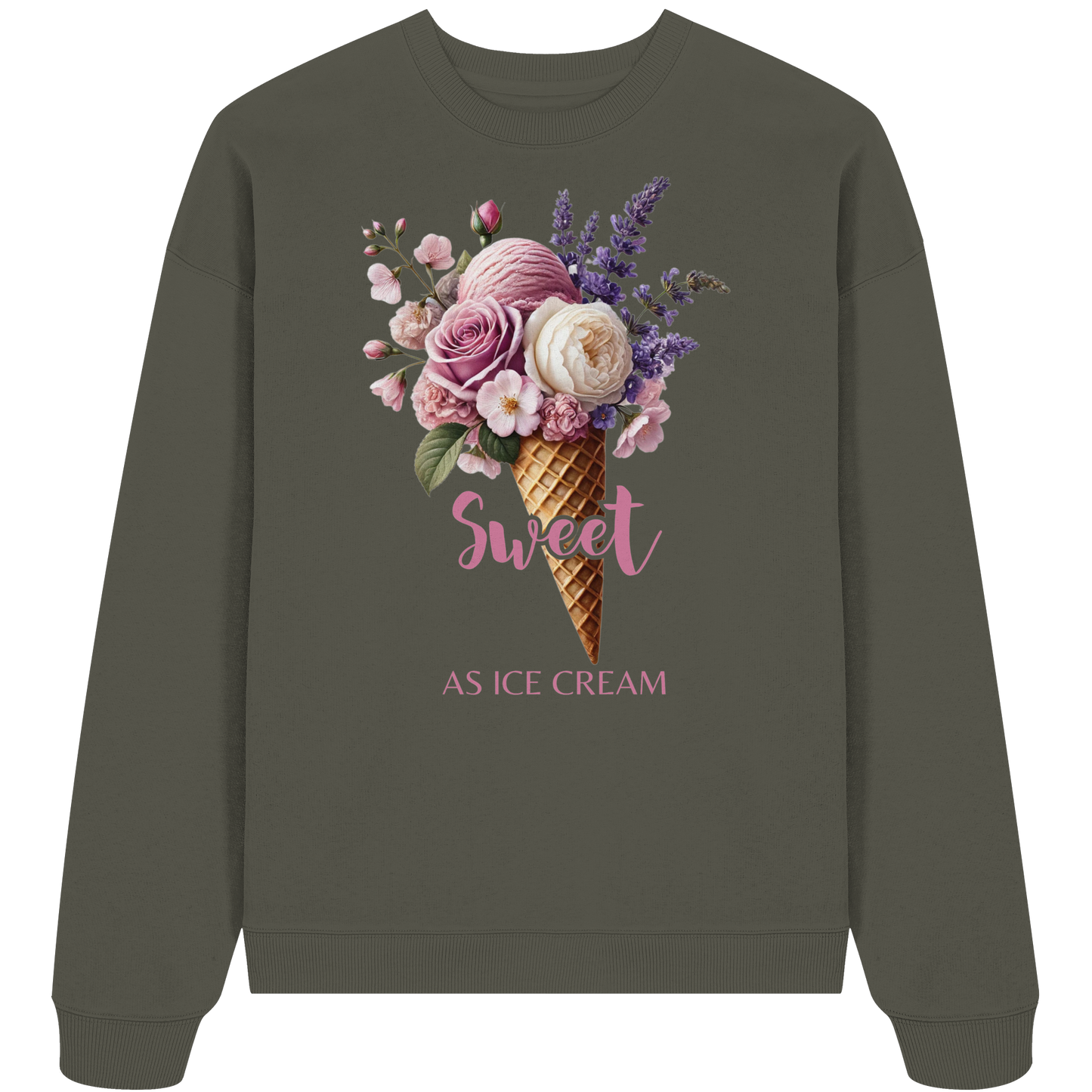 Sweet as Ice Cream - Plum - Organic Oversize Sweatshirt