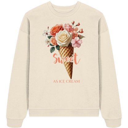 Sweet as Ice Cream - Peach - Organic Oversize Sweatshirt