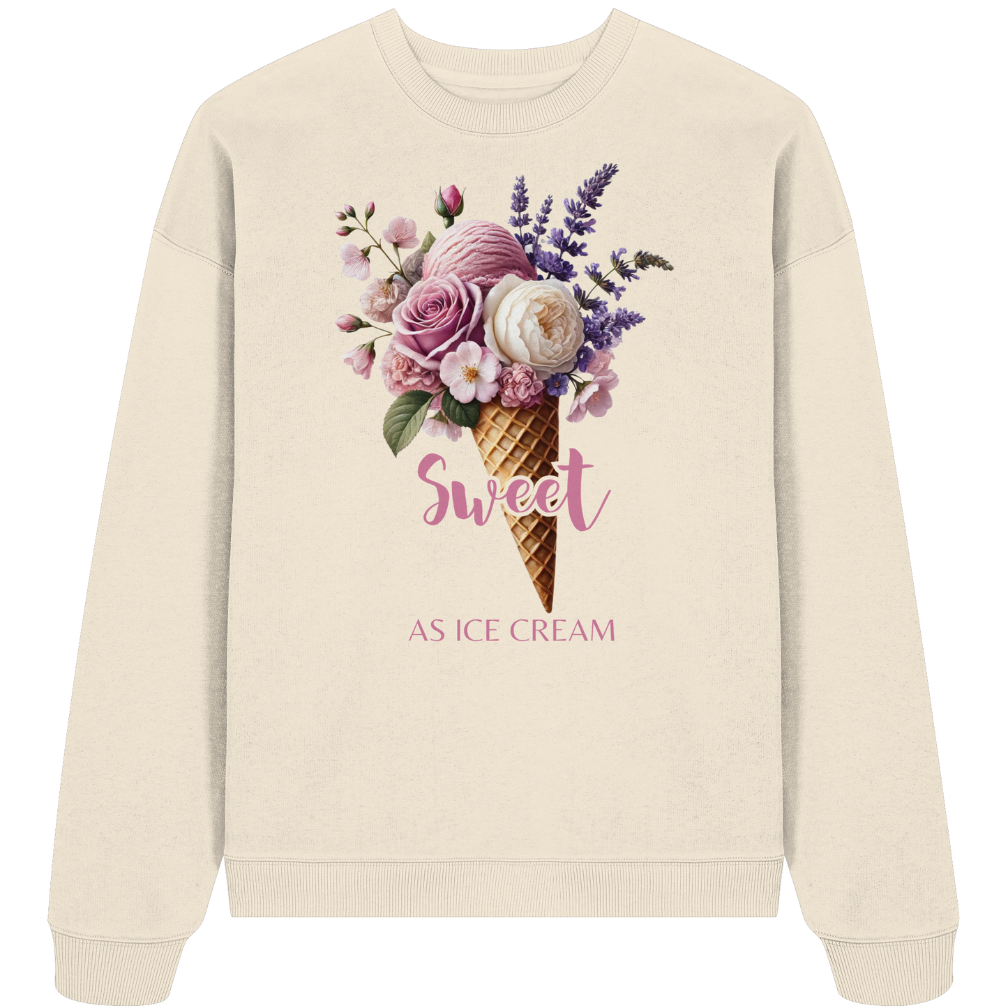 Sweet as Ice Cream - Plum - Organic Oversize Sweatshirt